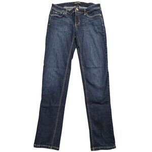 White House Black Market Slim Ankle Jeans Size 2R Blue Denim Feel Beautiful Dark